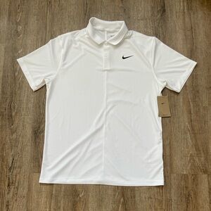 Nike Mens Short Sleeve Tennis Polo Shirt White Sz Small DD8372-100